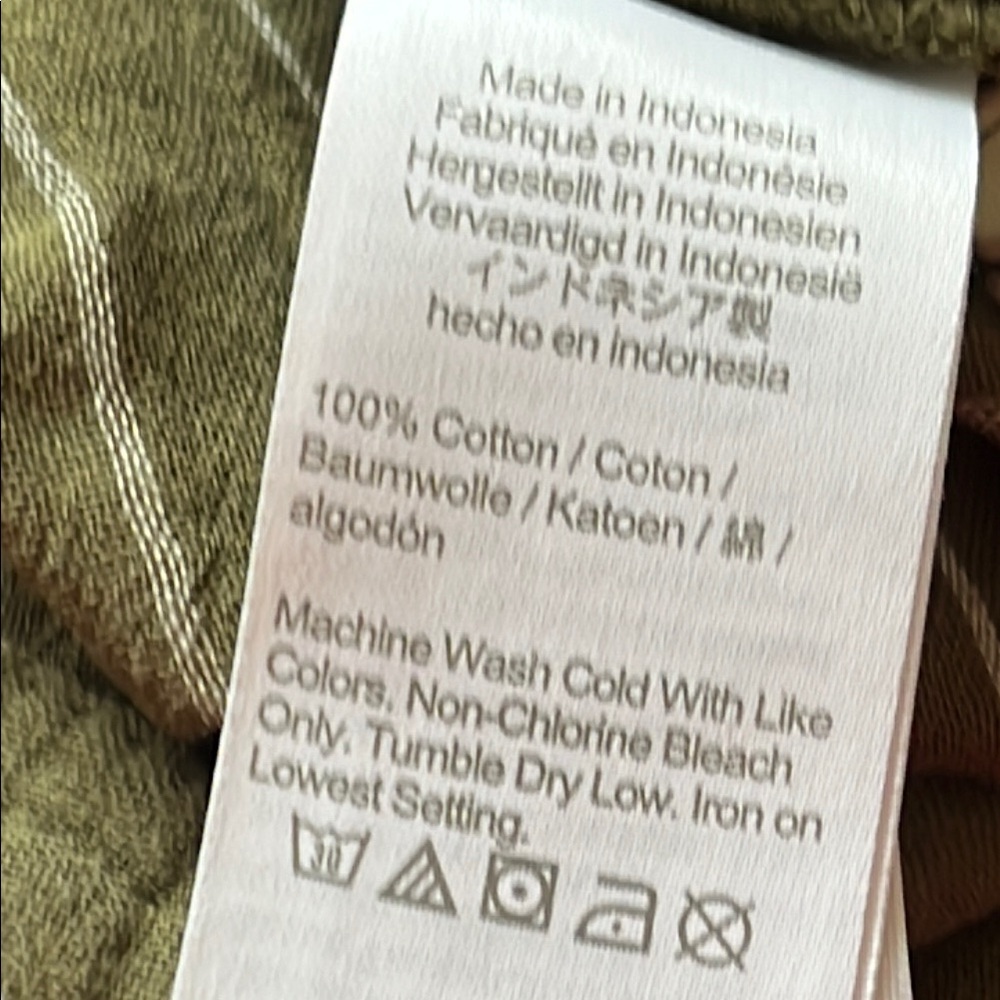 Madewell Olive Green Striped Cotton Shirt View 6